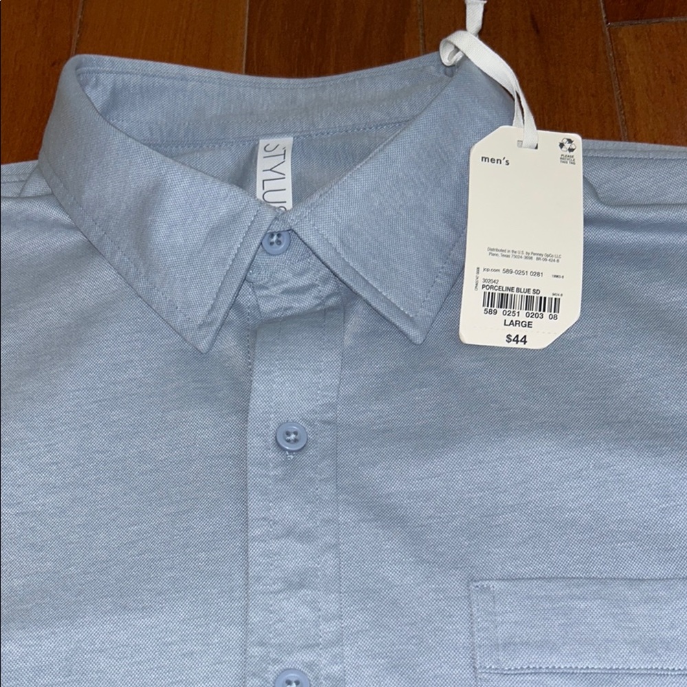 STYLUS Blue Casual Button Down Shirt